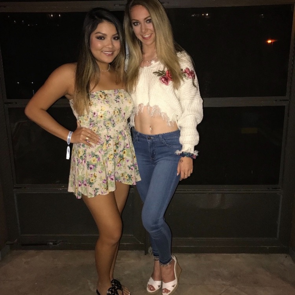 Strapless Floral Romper